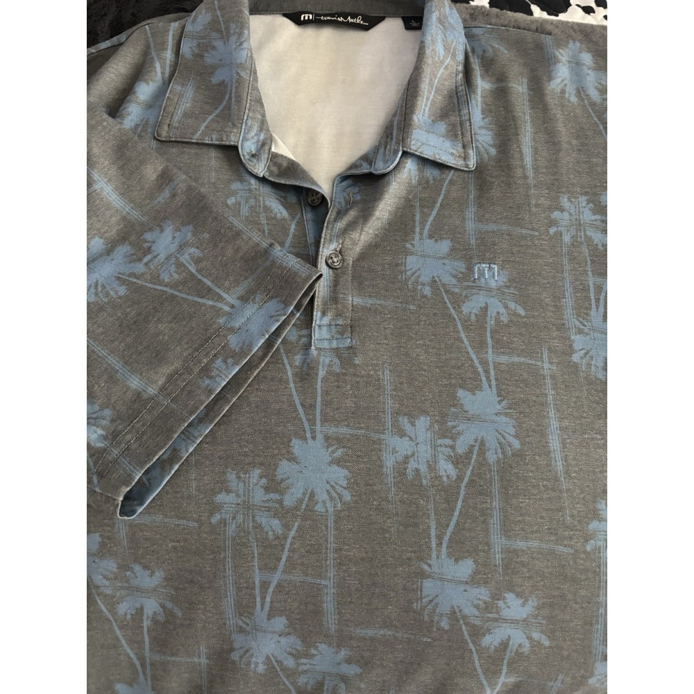 Travis Mathew Polo Large Hawaiian Palm Tropical Golf Performance Short‎ Sleeve